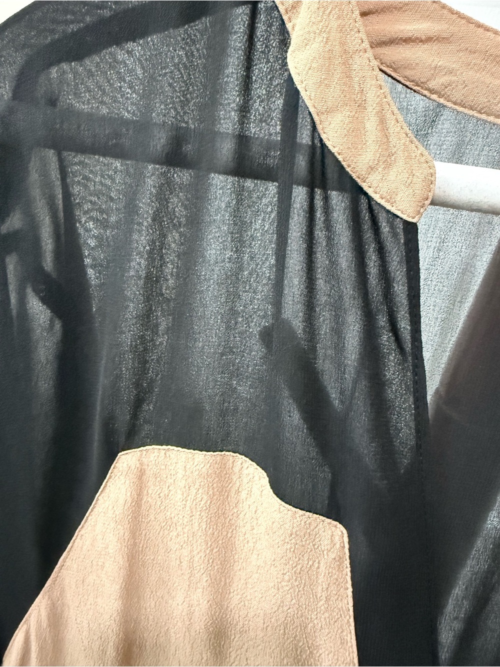 RACHEL Rachel Roy Long Sleeve Two-Tone Black and Tan Romper Dress - Picture 3 of 6